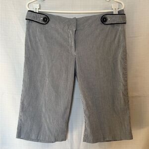 Vintage Candie’s Black White Striped Bermuda Shorts with Button Detail 13